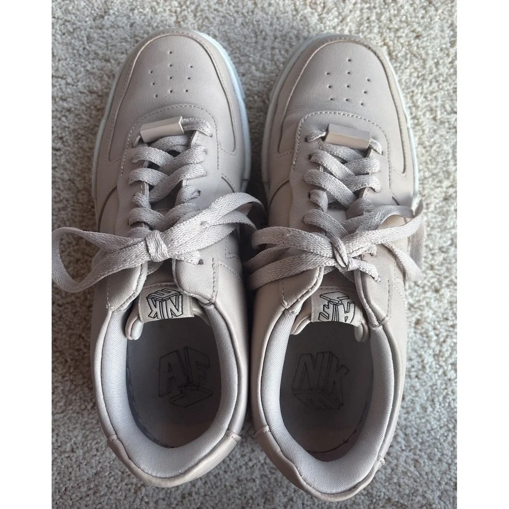 Nike Air Force 1 Pixel Beige White Low Top Leather Women's Sneakers Lace Up 8.5